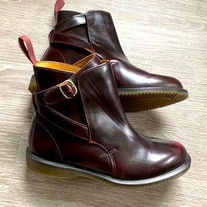 Dr. Martens Burgundy Teresa Boots w/ Buckle 9